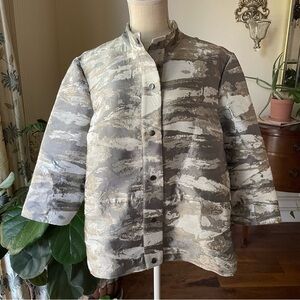 Misook Silver Metallic Camo Jacket